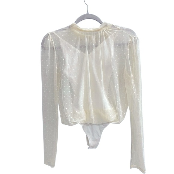 Free People Twice The Fun Bodysuit Cream Size XS - Picture 8 of 14